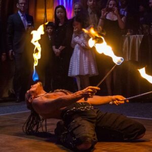 Jongleur flammes mariage